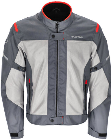ACERBIS Ramsey V Jacket in red and grey, a stylish road jacket with a sleek design and lightweight construction.