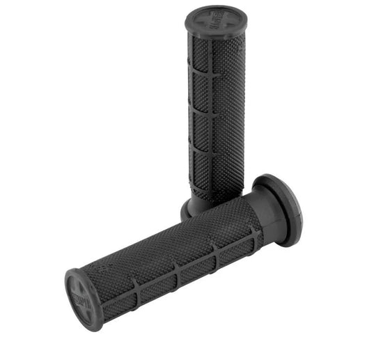 Black PRO TAPER Half Waffle Soft ATV grip with textured surface for improved grip and comfort.