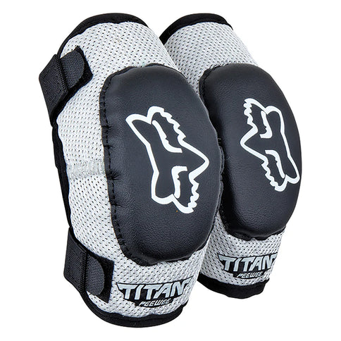 FOX PEEWEE TITAN youth elbow pads for protection, featuring padded design and adjustable straps for comfortable fit and safety.