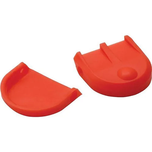 DRC Dirt Freak footpeg sliders for motorcycle protection, featuring durable metal construction and slip-resistant surface.
