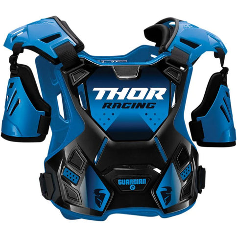THOR Guardian MX Chest Protector S20 Blue, impact-resistant chest armor for motocross and off-road riding.
