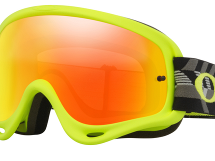 Oakley O-Frame MX Goggle in black with empire fire iridium lens, motocross goggles with adjustable strap and impact-resistant frame.