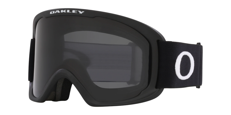 Oakley O-Frame 2.0 PRO MX goggles in Jett Black with clear lenses, durable frame, and adjustable strap for motocross riding.