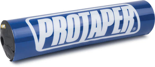 Blue PRO TAPER 10-round bar pad with padded cushioning for motorcycle handlebars, designed for comfort and protection.