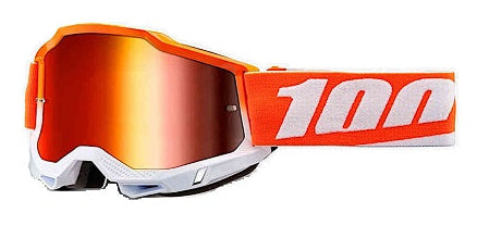 100% ACCURI 2 JNR MX motocross goggles with clear lenses and adjustable strap, designed for young riders' comfort and protection.