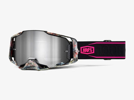 100% ARMEGA SARCELLW SIL MIR MX goggles with silver mirror lens