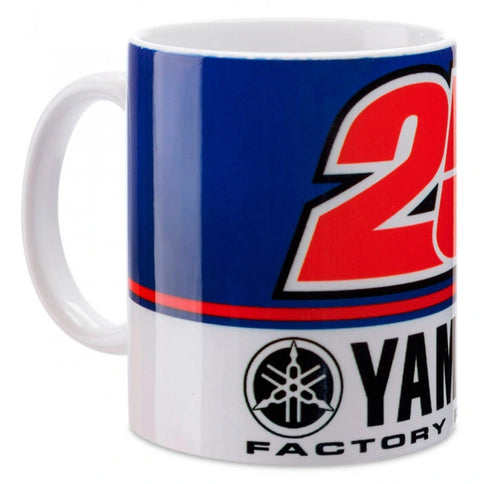 Yamaha Vinales mug featuring Maverick Vinales riding his Yamaha MV25 motorcycle design.