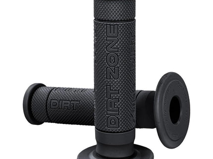 Ariete Dirt Zone Grip 02647-N, close-up of black and orange motorcycle handlebar grip with textured surface for secure grip.