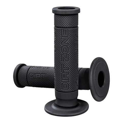 Ariete Dirt Zone Grip 02647-N, close-up of black and orange motorcycle handlebar grip with textured surface for secure grip.