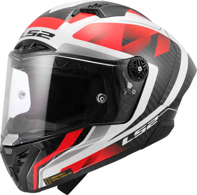 LS2 FF805 Thunder Carbon GP Aero Raute WHT/RD