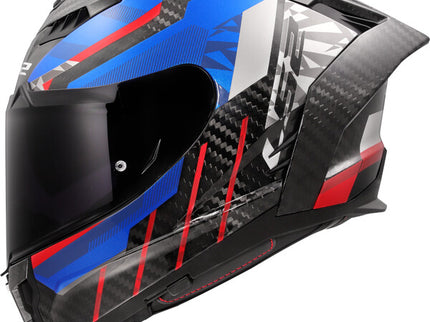 LS2 DRAGON TRAX gloss blue road helmet with aerodynamic design and ventilation for motorcycle riding.