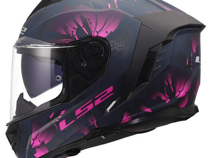 LS2 Storm 3 Burst Pink road helmet with adjustable straps and ventilation for motorcycle riding.