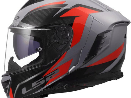 LS2 STORM 3 DYNAMO gloss red road helmet with aerodynamic design and ventilation, featuring a secure chin strap and sleek finish.