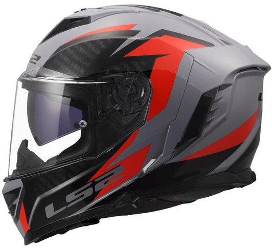 LS2 STORM 3 DYNAMO gloss red road helmet with aerodynamic design and ventilation, featuring a secure chin strap and sleek finish.