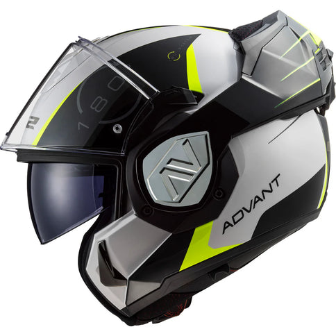 LS2 FF901 Advant Codex adventure motorcycle helmet in white and black with flip-front design.