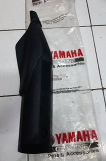 Yamaha YZF-R15 muffler protector part, durable motorcycle exhaust shield in black with mounting brackets.