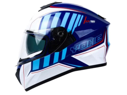 YOHE 981 Shinny White/Blue/Red Gloss Helmet