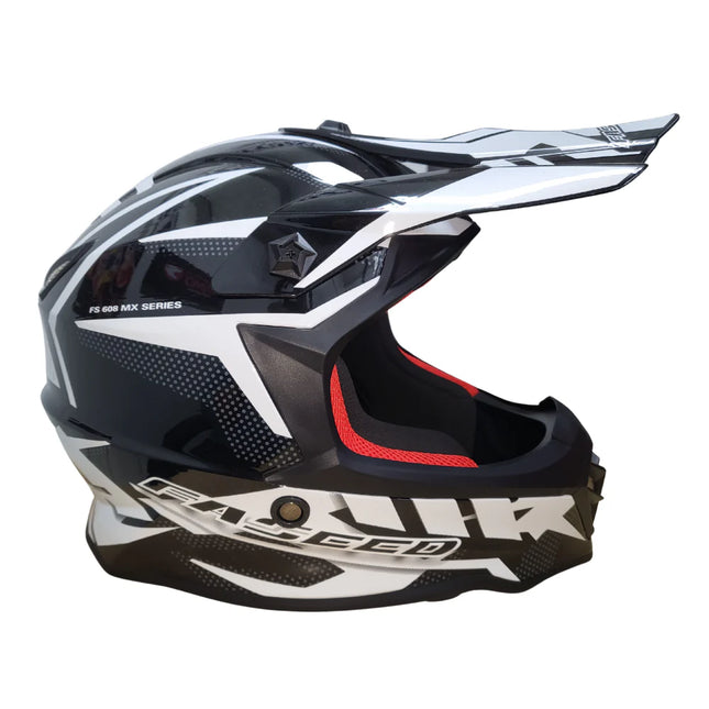 FASEED FS608 YOUTH HELMET - BLACK/WHITE/BLACK