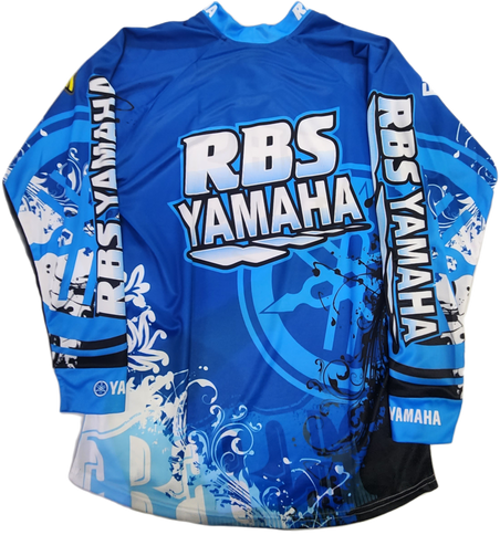RBS Yamaha MX jersey featuring bold Yamaha branding and vibrant colors, designed for motocross riders.