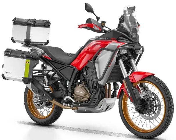 QJ MOTOR SRT 500 RX motorcycle front view, showing sleek design and sporty features in a high-quality image.