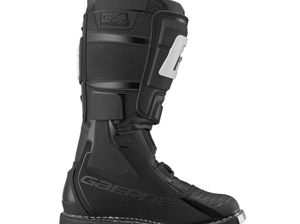 GAERNE GX1 ENDURO black MX boots with reinforced ankle support and durable construction for off-road riding.