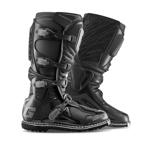 Gaerne Fastback Endurance Enduro MX boots in Midnight color with durable construction and ankle protection for motocross riding.
