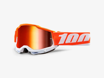 100% ACCURI 2 JNR MX goggles with clear lenses and adjustable straps, designed for young motocross riders.