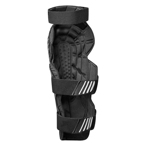 FOX TITAN RACE knee guard in black, designed for motocross and off-road riding, with protective padding and secure fit.