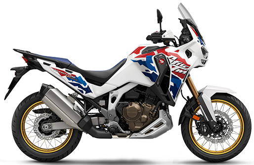 Honda CRF1100L Africa Twin Adventure Sports motorcycle in tri-color with sporty design and adventure-ready features.