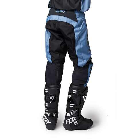 Shift WHIT3 Label Trac Pants MX pants in Odyed with a relaxed fit, shown in black with subtle branding and detailing.