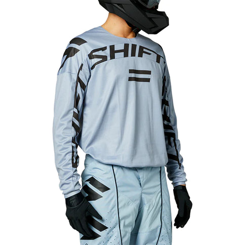Shift WHIT3 Label Maro Jersey MX jersey in Light Slate color, featuring lightweight fabric, high collar, and sleek design.