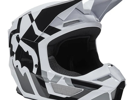 FOX V1 LUX YOUTH HELMET - BLACK/ WHITE