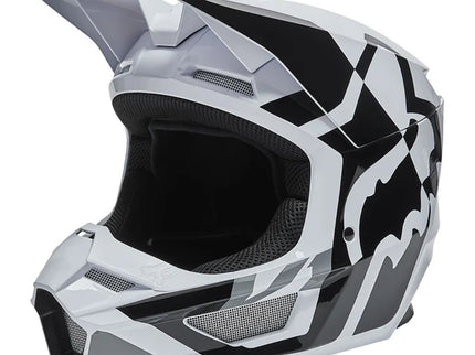 FOX V1 LUX YOUTH HELMET - BLACK/ WHITE