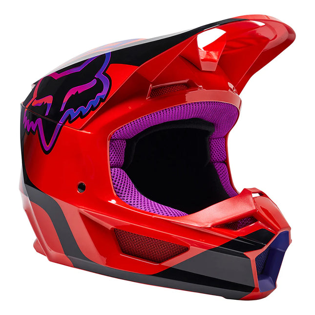 V1 VENZ HELMET YOUTH - FLO RED