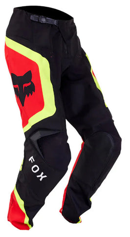FOX 180 Ballast MX Pants in black and red, showcasing durable motocross pants with reinforced knee panels and adjustable waist.