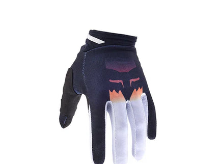 Black FOX 180 FLORA MX Gloves with padded palm and breathable fabric, designed for motocross riding.