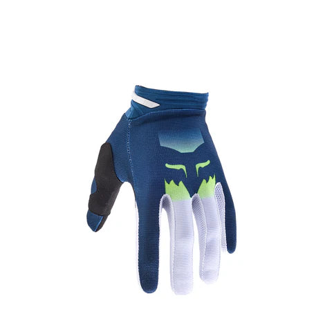 Fox 180 FLORA GLOVE in dark indigo, MX gloves with padded palms and adjustable wrist straps, designed for motocross riding.