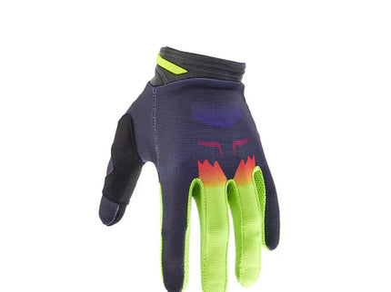 FOX 180 FLORA GLOVE in Dark Shadow, MX riding gloves with breathable fabric and protective padding for motocross riding.