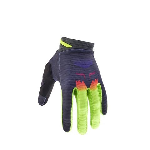 FOX 180 FLORA GLOVE in Dark Shadow, MX riding gloves with breathable fabric and protective padding for motocross riding.