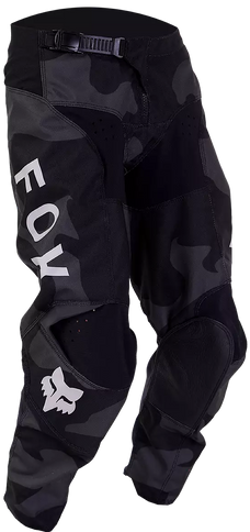 FOX 180 Bnkr Youth MX Pants in camo with reinforced knee and adjustable waist for motocross riding