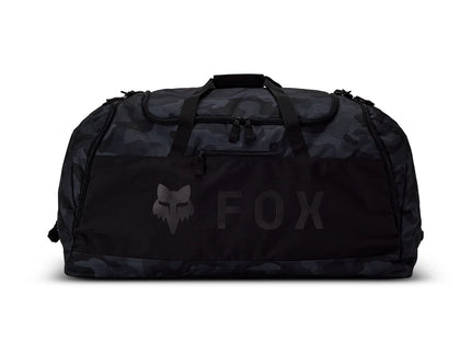 Fox PODIUM 180 Gear Bag in black camo with sturdy handles and zipper closure, designed for motocross or sports gear storage.