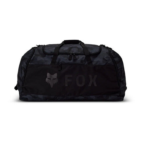 Fox PODIUM 180 Gear Bag in black camo with sturdy handles and zipper closure, designed for motocross or sports gear storage.