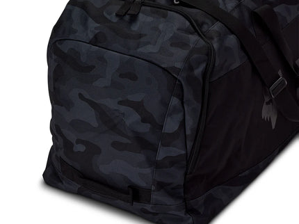 FOX PODIUM 180 Gear Bag in black camo, durable kit bag with adjustable straps and spacious main compartment.