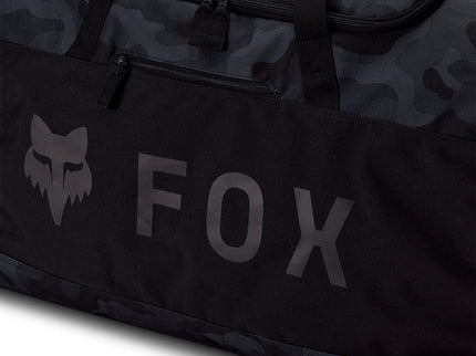 FOX PODIUM 180 Gear Bag in black camo, KIT BAG with durable fabric and multiple compartments for motocross gear storage.