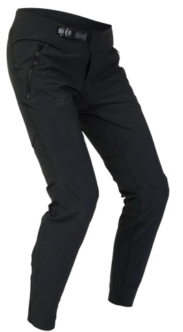 Black FOX FLEXAIR MX pants with adjustable waistband and durable fabric, designed for motocross riding.