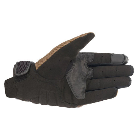 Alpinestars Copper Teak Road Gloves with protective padding and textured grip for motorcycle riding.