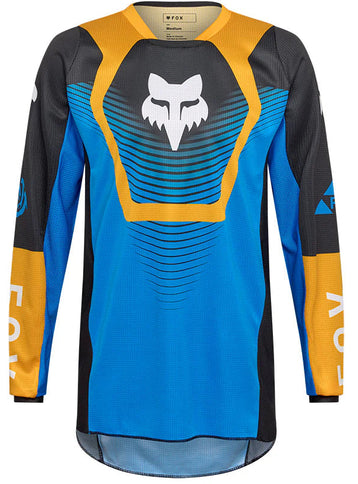 Blue FOX 180 COLLECT MX jersey with breathable fabric and bold design, designed for motocross riders.