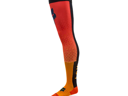FOX FLEXAIR Fracture Knee Brace MX Socks in Tangerine, lightweight protective knee support with vibrant orange design.