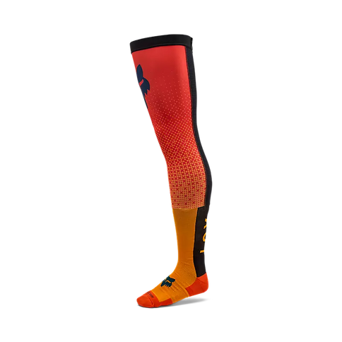 FOX FLEXAIR Fracture Knee Brace MX Socks in Tangerine, lightweight protective knee support with vibrant orange design.
