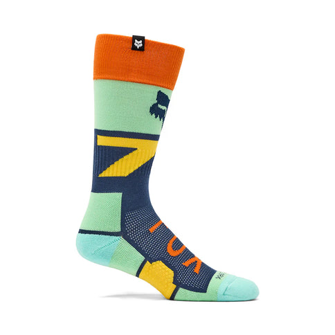 Fox 360 Tine MX Socks featuring durable fabric and vibrant design, designed for motocross and riding comfort.